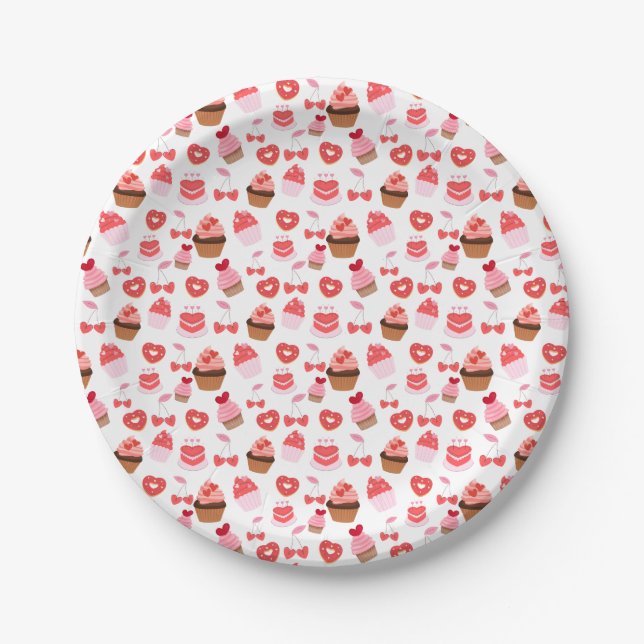 Plato De Papel Dulces Placas de papel El día de San Valentín Fies (Anverso)
