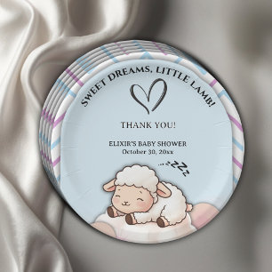 Plato De Papel Dulces sueños Pequeño cordero lindo Kawaii Baby Sh