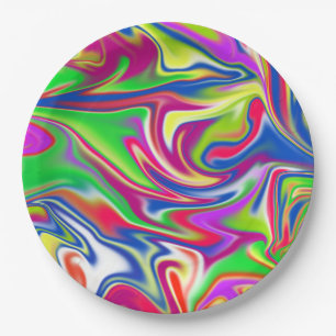 Plato De Papel Dulces Swirls: El Delight De Mármol De Bubblegum,