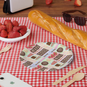Plato De Papel Dulces Tratamientos Chocolate Fondue Dessert Marsh