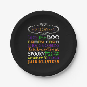 Plato De Papel Dulces y Terrores de Halloween
