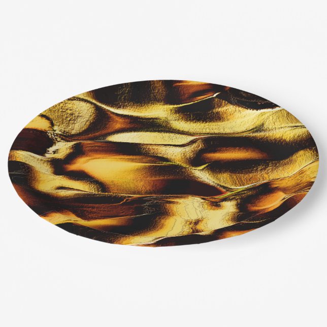 Plato De Papel Dunas raras en oro quemado (Angular)
