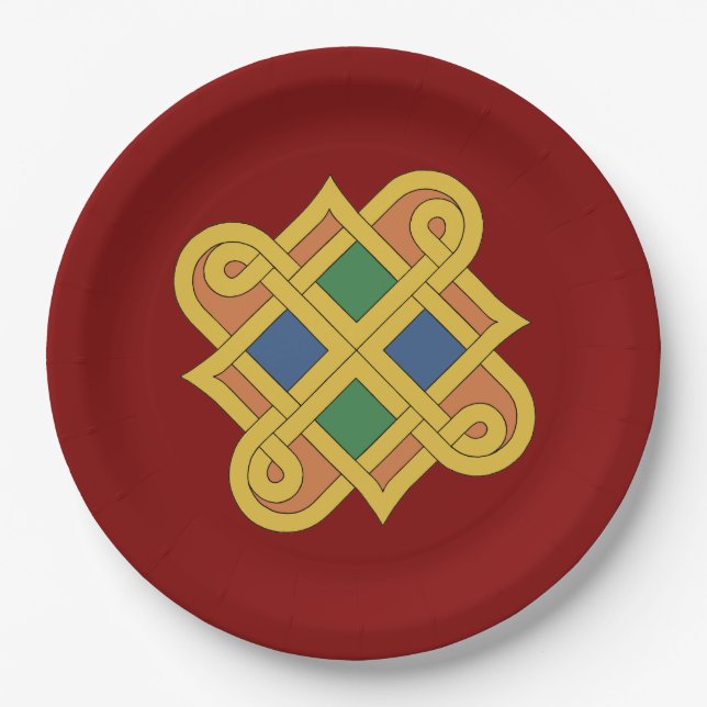 Plato De Papel Durrow Knotwork 2016 (Anverso)