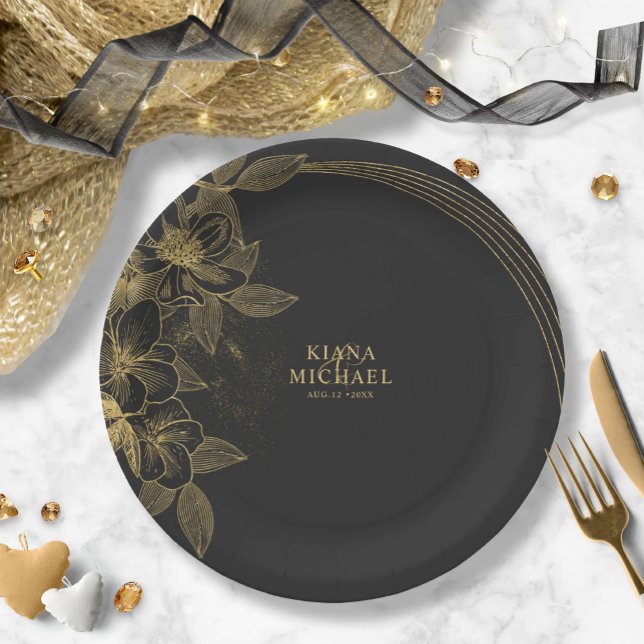 Plato De Papel Dust Gold y outlines Gracias ID835 Negro/Gld (Subido por el creador)