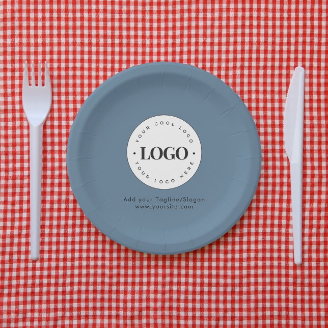 Plato De Papel Dusty Blue Add Personalizado Empresa Fiesta de log (Subido por el creador)