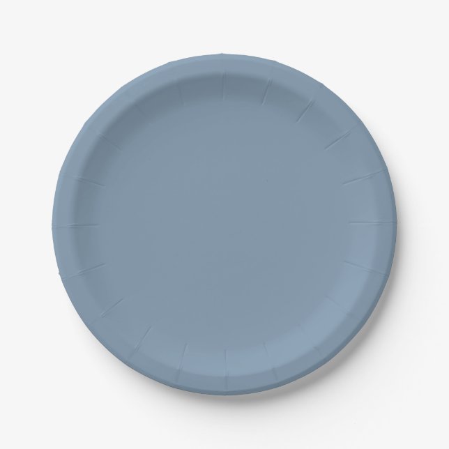 Plato De Papel Dusty Blue Boy Baby Shower (Anverso)