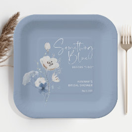 Plato De Papel Dusty Blue Bridal Shower