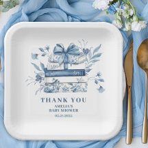 Dusty Blue Chinoiserie Nuevo capítulo Baby Shower