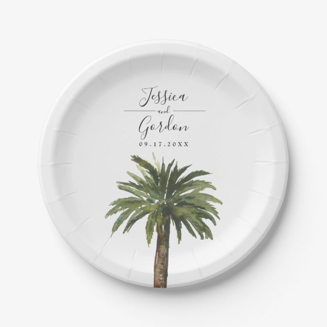 Plato De Papel Dusty Palm | Placa de papel (Anverso)