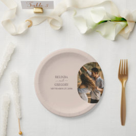 Plato De Papel Dusty Pink Hacemos Boda de fotos Minimalista