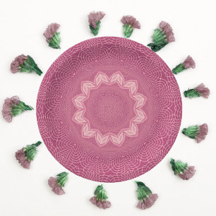 Plato De Papel Dusty Rose Faux Tulle Design