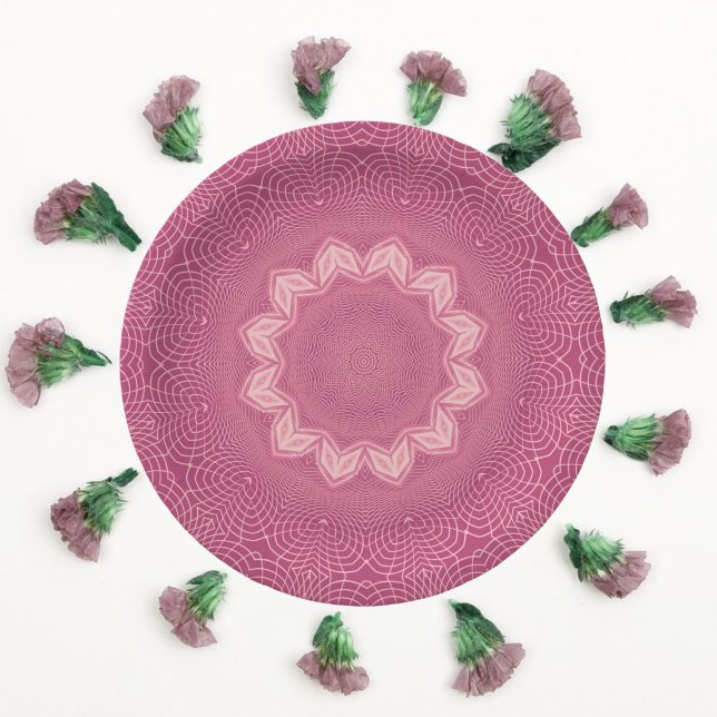 Plato De Papel Dusty Rose Faux Tulle Design (Subido por el creador)