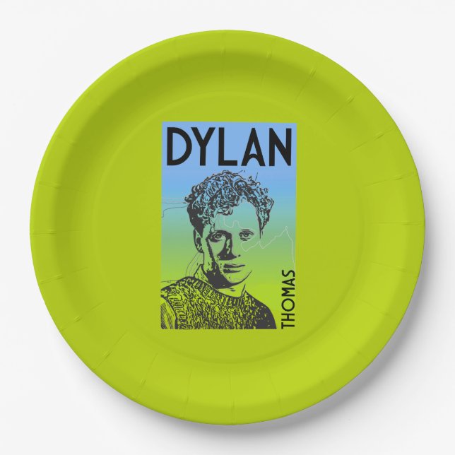 Plato De Papel Dylan Thomas Welsh Poet (Anverso)