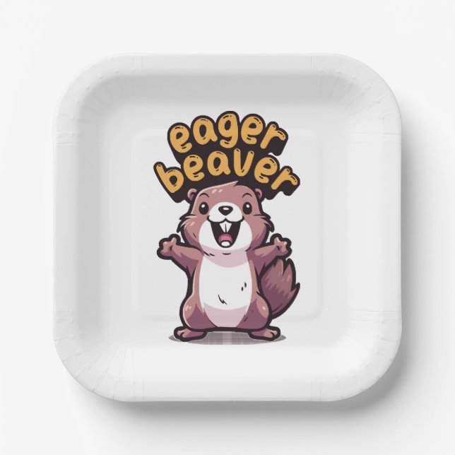 Plato De Papel Eager Beaver (Anverso)