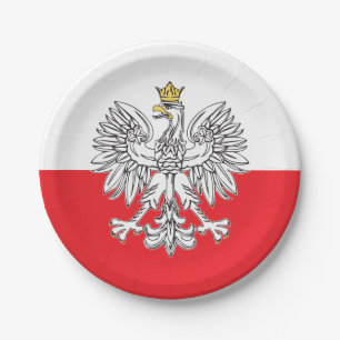 Plato De Papel Eagle polaco con la placa de papel de la corona