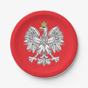 Plato De Papel Eagle polaco con la placa de papel de la corona