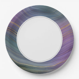 Plato De Papel Earth Strata Purple Blue