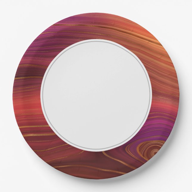 Plato De Papel Earth Strata Red Pink (Anverso)