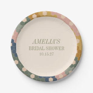 Plato De Papel Earthy Boho Moda Vintage Personalizado Bridal Show