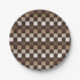 Plato De Papel Earthy minerals checkerboard pattern
