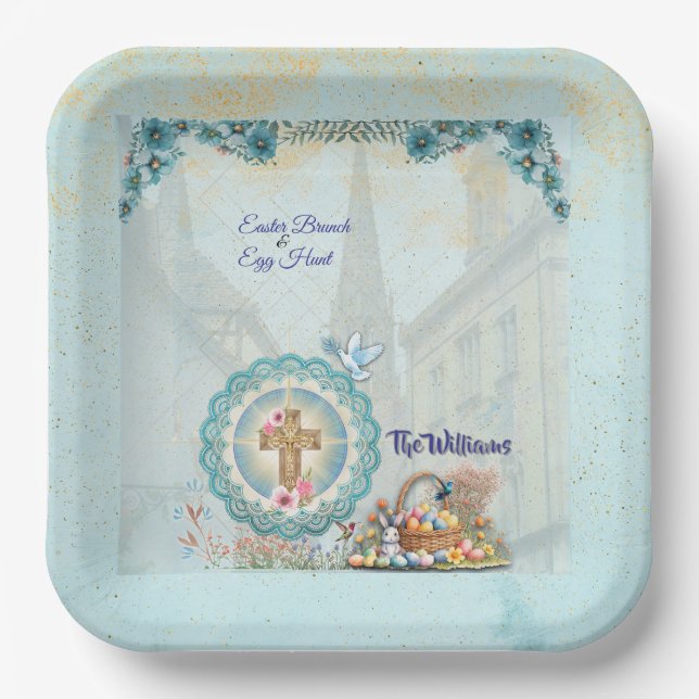 Plato De Papel Easter Brunch Plates – Family Event Edition (Anverso)