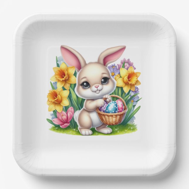 Plato De Papel Easter Bunny  (Anverso)