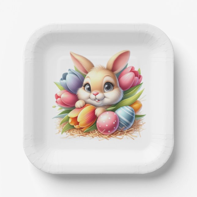 Plato De Papel Easter Bunny  (Anverso)