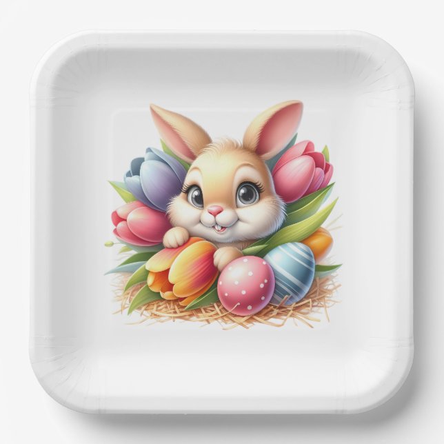 Plato De Papel Easter Bunny  (Anverso)