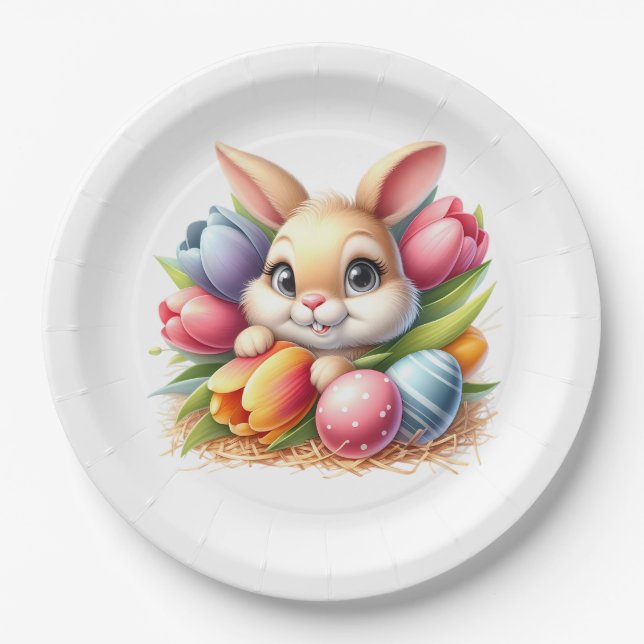 Plato De Papel Easter Bunny  (Anverso)