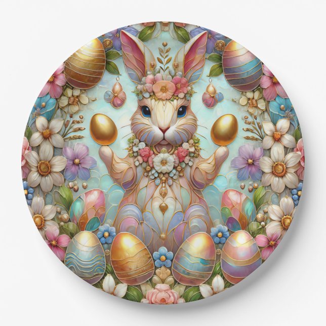 Plato De Papel EASTER BUNNY 3D ~ Pastels~ (Anverso)