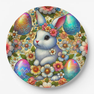 Plato De Papel EASTER BUNNY 3D ~ Tintas de alcohol ~ Placa de pap