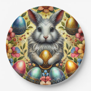 Plato De Papel EASTER BUNNY 3D ~ Tintas de alcohol ~ Placa de pap