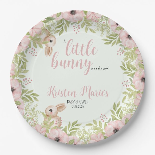 Plato De Papel Easter Bunny Baby Shower (Anverso)
