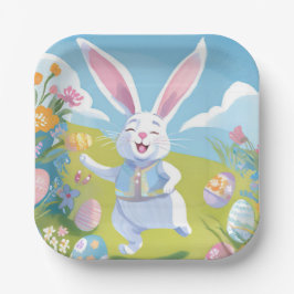 Plato De Papel Easter Bunny | Cute Easter Pastel Wildflower