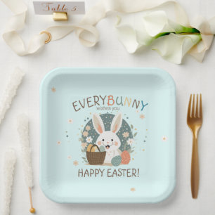 Plato De Papel Easter Bunny Egg Basket ID1013