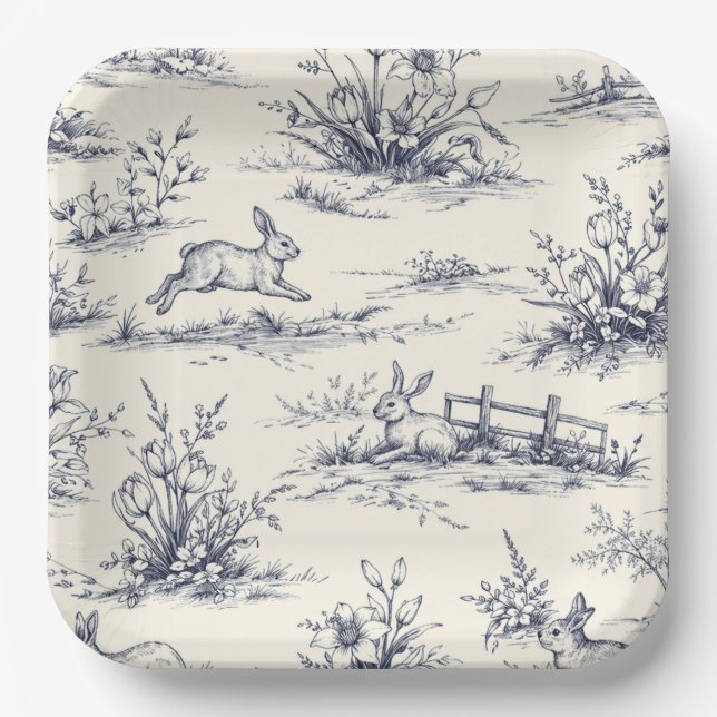 Plato De Papel Easter Bunny Plates (Anverso)