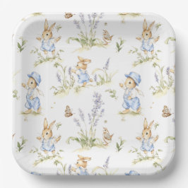 Plato De Papel Easter Bunny Vintage Rabbit