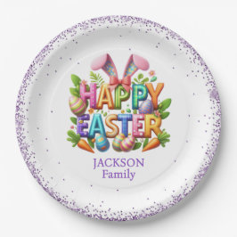 Plato De Papel Easter Family Gathering Colorful