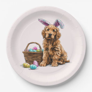 Plato De Papel Easter Golden Retriever Puppy Bungalows Ears