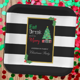Plato De Papel Eat Drink And Be Merry Christmas Party