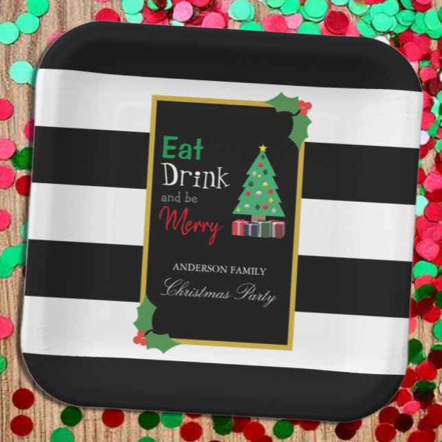 Plato De Papel Eat Drink And Be Merry Christmas Party (Subido por el creador)