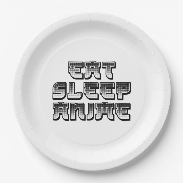 Plato De Papel Eat Sleep Anime (Anverso)