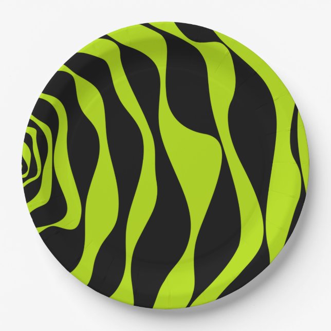 Plato De Papel Ebb y Flow 4 - Lime Green (Anverso)
