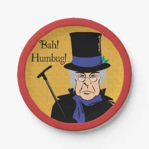 Plato De Papel ¡Ebenezer Scrooge Bah! ¡Embaucamiento!