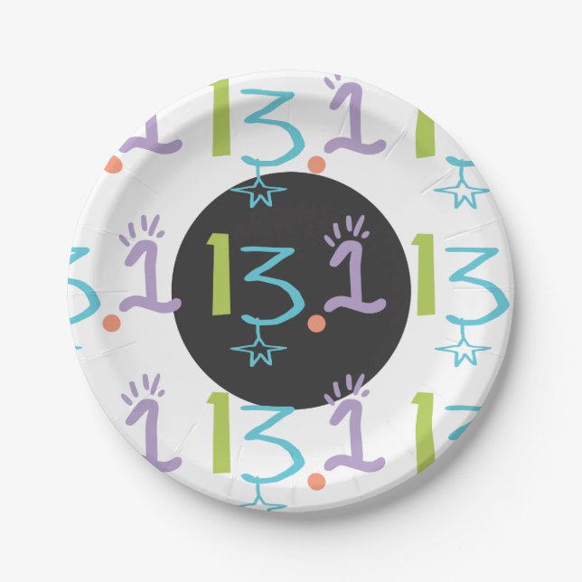 Plato De Papel Ecléctica 13.1 Mitad Placa De Papel Temática De Ma (Anverso)