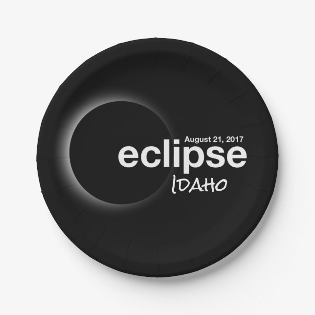 Plato De Papel Eclipse 2017 Idaho (Anverso)