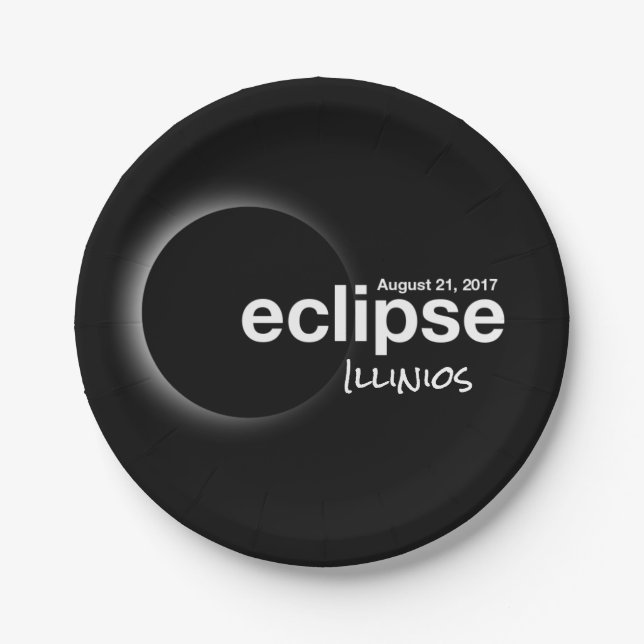 Plato De Papel eclipse 2017 Illinios (Anverso)