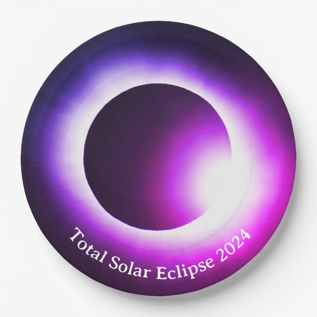 Plato De Papel Eclipse solar 2024, 8 de abril (Anverso)