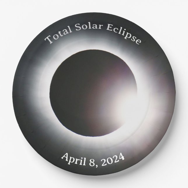 Plato De Papel Eclipse solar 2024, 8 de abril (Anverso)