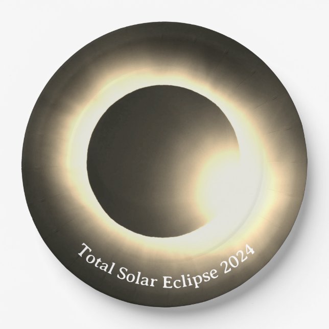 Plato De Papel Eclipse solar 2024, 8 de abril (Anverso)